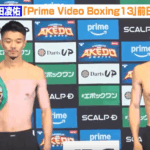 中谷潤人vs西田凌佑（世界統一戦　6月8日）